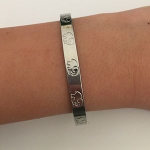 Ivory Ella silver elephant engraved bracelet